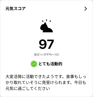 アプリ画面: 元気スコア
